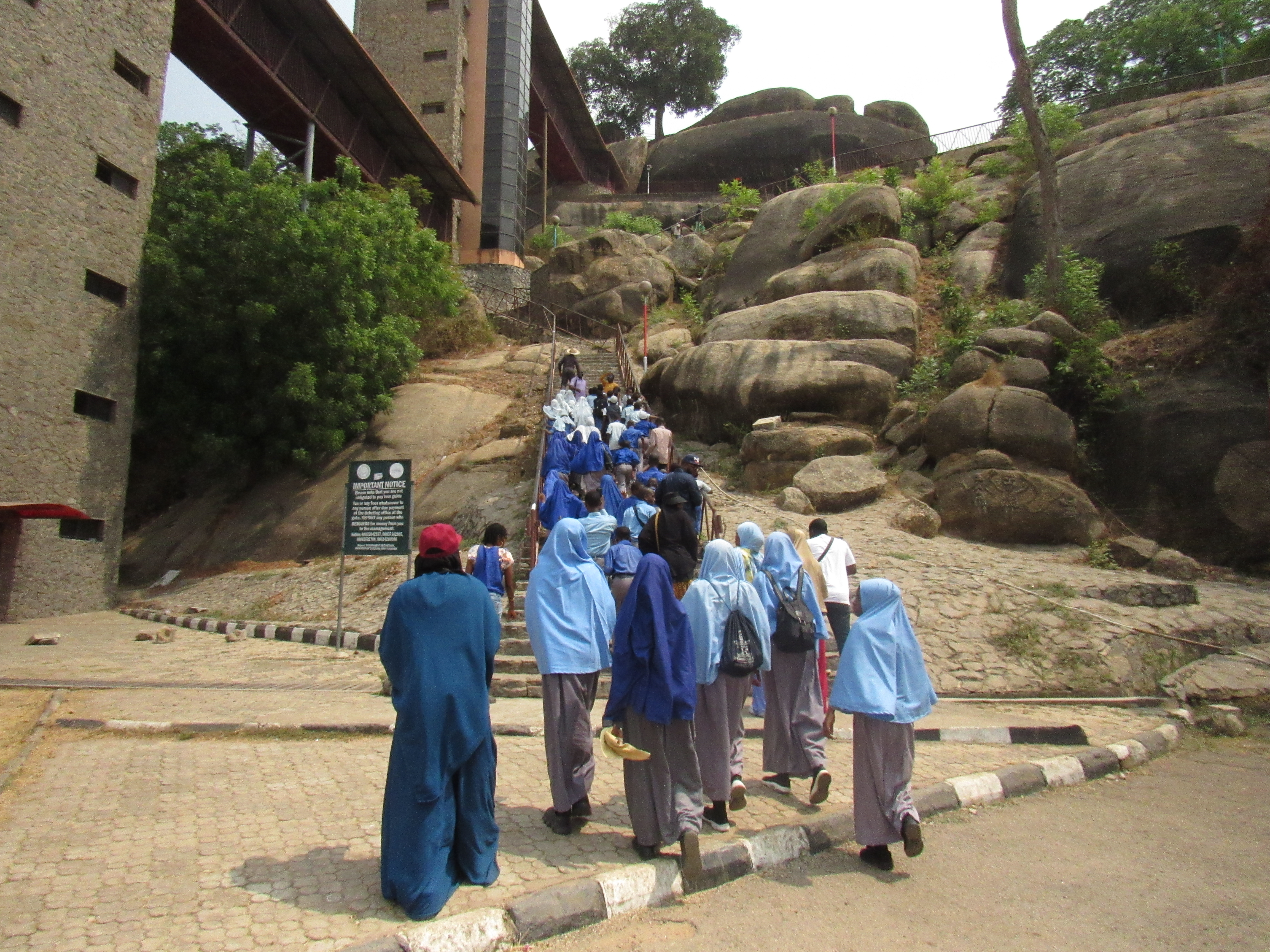 Group at the foot of Olumo Rock